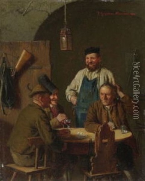 Kartenrunde In Der Wirtsstube Oil Painting - Peter Kraemer the Younger