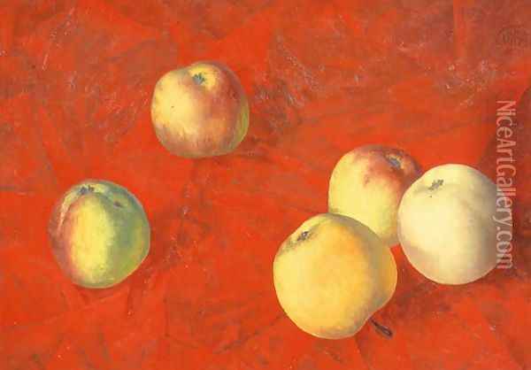 Apples, 1917 Oil Painting - Kuzma Sergeevich Petrov-Vodkin