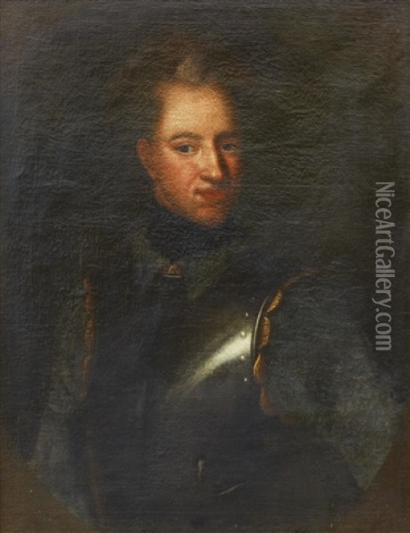 Portratt Av Karl Xii I Harnesk Oil Painting - Johann David Swartz
