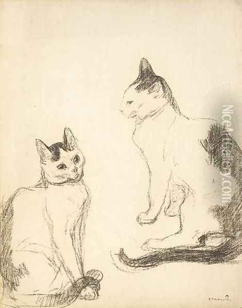 Les deux chats Oil Painting - Theophile Alexandre Steinlen