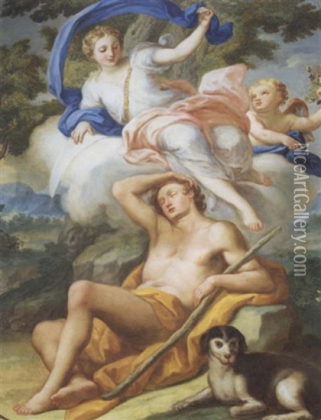 Diana Und Endymion (diana E Endymion) Oil Painting - Antonio de Dominici