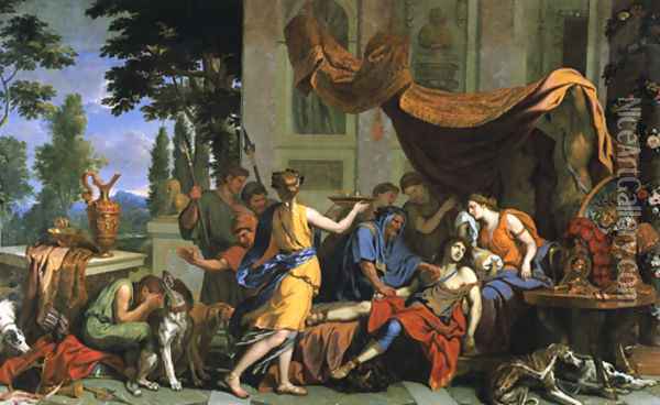 Death of Meleager Oil Painting - Charles Le Brun