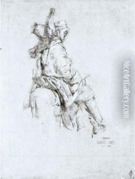 An Arab On Horseback Oil Painting - Jean-Baptiste-Louis Guy