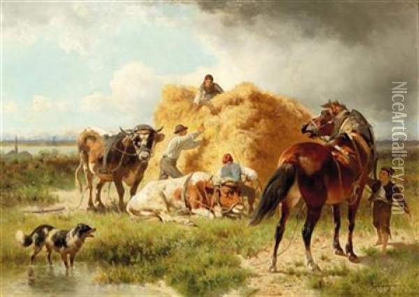 Harvest Scene Oil Painting - Conrad Buehlmayer