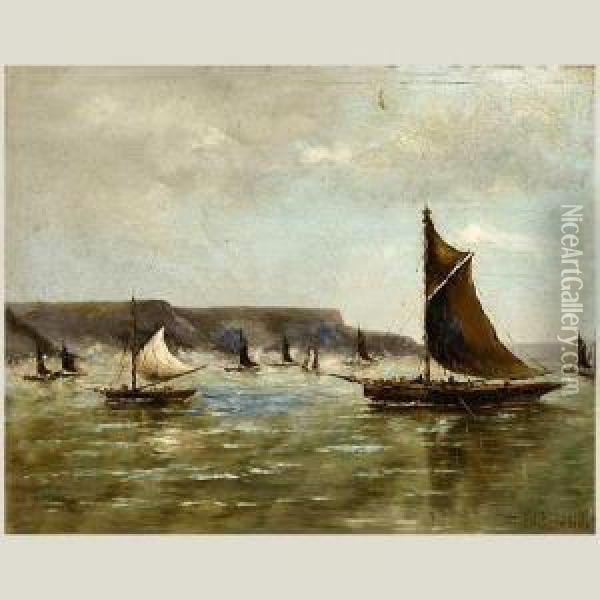 Balandros En El Puerto Kanin Oil Painting - J.H. Sliwlihsk
