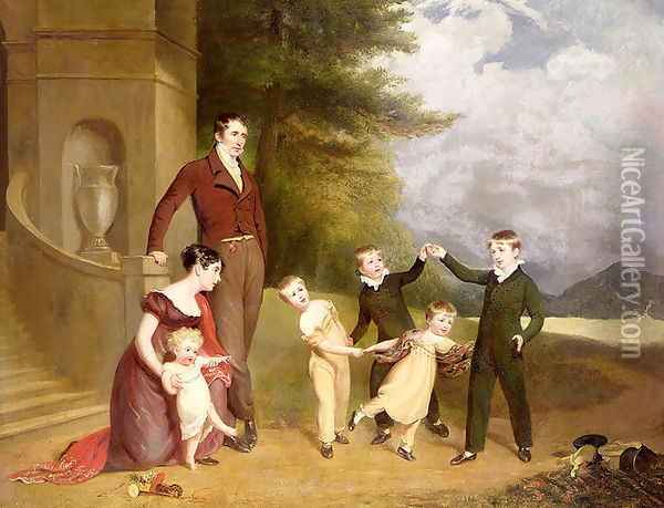 Portrait of George Granville Leveson-Gower and his Family Oil Painting - Thomas Phillips