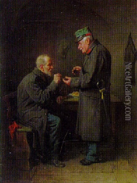 A Pinch Of Snuff Oil Painting - Friedrich Ritter von Malheim Friedlaender