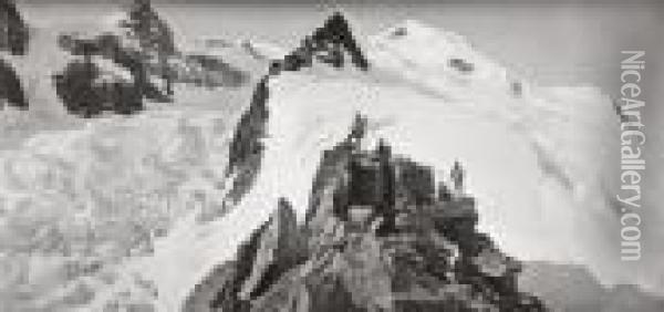 Der Gipfel Des Mont Blanc Oil Painting - Adolphe Braun