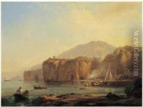Falaises De Bord De Mer Oil Painting - Jacques Raymond Bracassat
