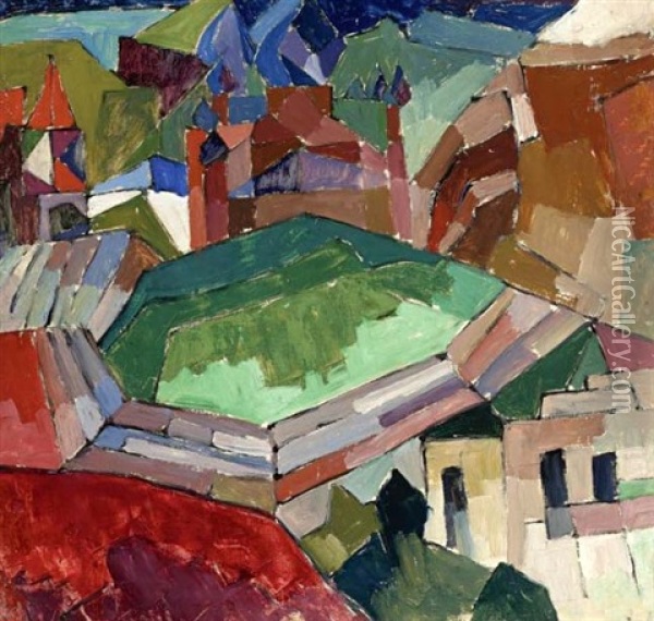 Town In Southern Russia Oil Painting - Aristarkh Vasilevich Lentulov