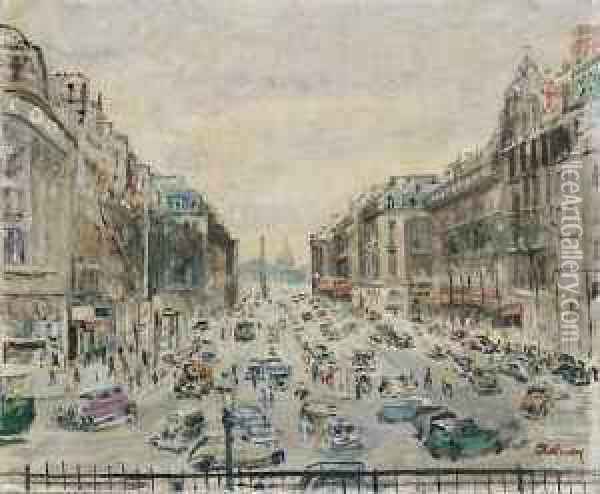Paris, Place De Ste-marie Madeleine Oil Painting - Lucien Adrion