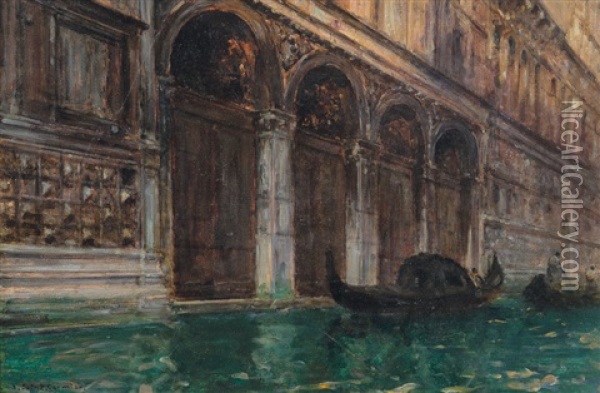 Gondola A Venezia Oil Painting - Joseph Saint-Germier