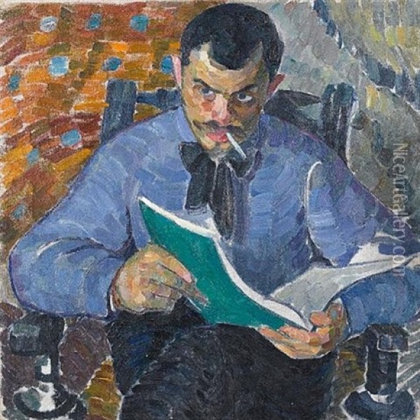 Portrait Of An Actor Oil Painting - Aleksandr Konstantinovich Bogomazov