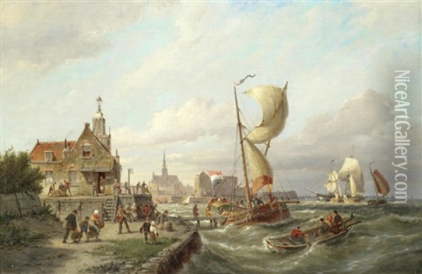 Koudum, Holland Oil Painting - Pieter Cornelis Dommershuijzen