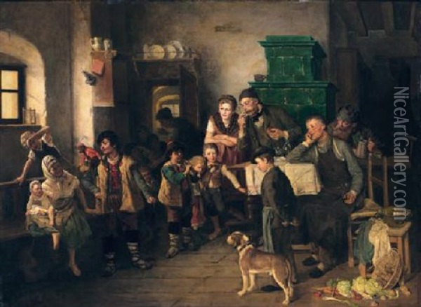 Der Kleine Schausteller Oil Painting - Leopold Pollak