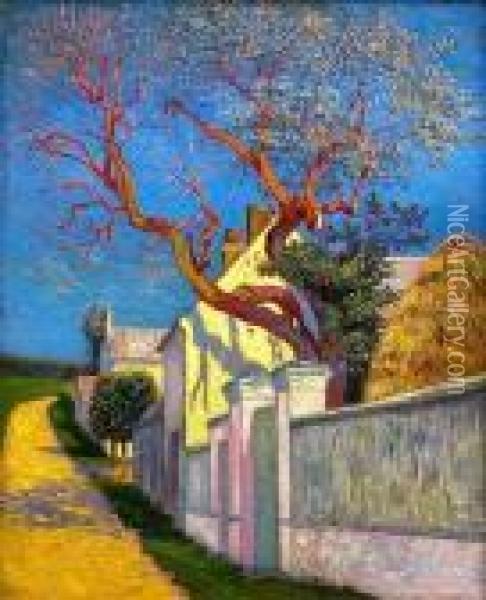 Pasage A L'arbre Rouge Oil Painting - Leo Gausson