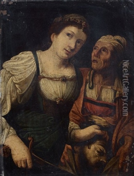 Udith Et Sa Servante Avec La Tete D'holopherne Oil Painting - Carlo Saraceni