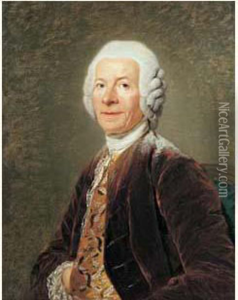 Portrait De Monsieur De Villiers Premier Conseiller Des Finances Oil Painting - Etienne Aubry