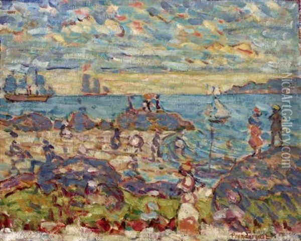 The Point, Gloucester Oil Painting - Maurice Prendergast
