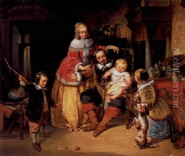 The Happy Family Oil Painting - Pieter Alardus Haaxman