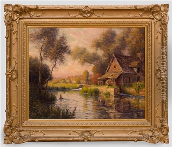 A Normandy Mill Oil Painting - Louis Aston Knight