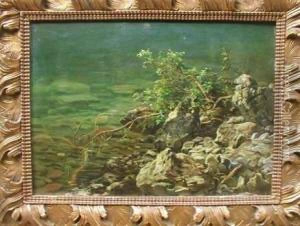 Ludwig, Au Bord D'un Etang Oil Painting - Ludwig Correggio