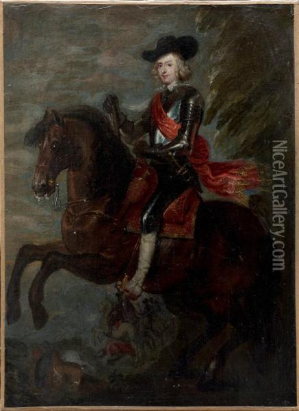 Portrait Equestre De Ferdinand, Cardinal Infant D'espagne Oil Painting - Gaspar De Crayer