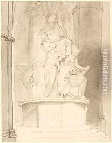 Design for the Monument of Lord Mansfield Westminster Abbey 2 Oil Painting - John Flaxman