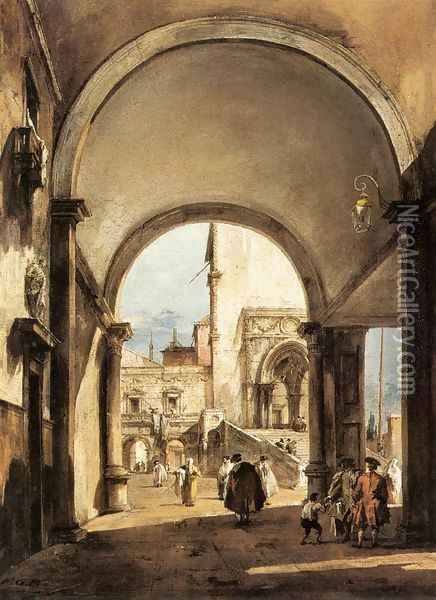 An Architectural Caprice 1777 Oil Painting - Francesco Guardi