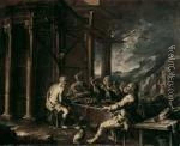 Jupiter Und Merkur Bei Philemon Und Baucis Oil Painting - Giacomo Francesco Cipper
