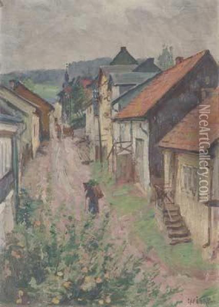Dorfstrase Oil Painting - Wilhelm Lefebre