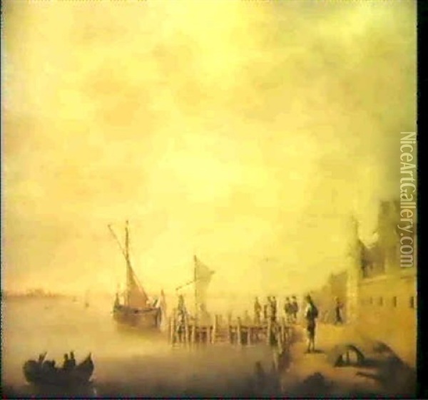 Vue D'un Quai A Dordrecht Oil Painting - Aelbert Cuyp