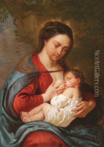 The Nursing Madonna Oil Painting - Erasmus Quellinus II