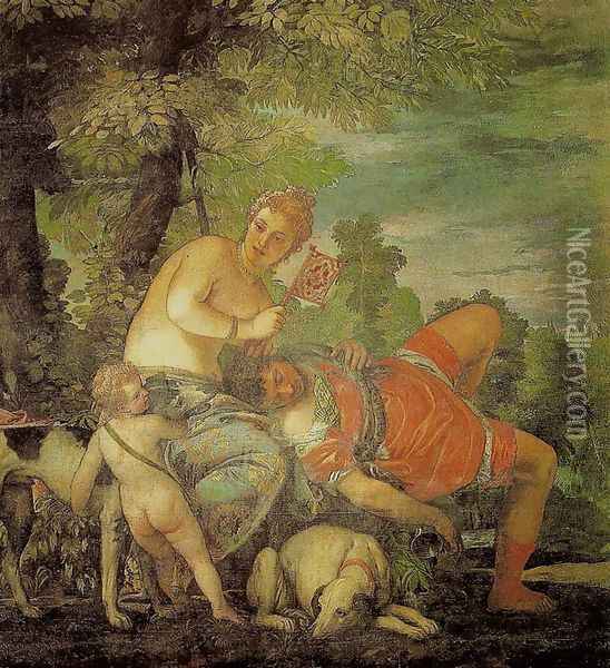 Venus and Adonis (Venere e Adone) Oil Painting - Paolo Veronese (Caliari)