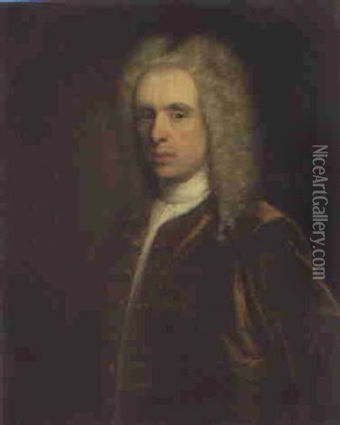 Portrait Of Patrick Maxwell, Half-length Oil Painting - William Aikman