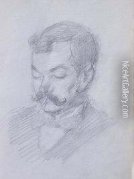 Man With A Moustache Oil Painting - Henry Scott Tuke