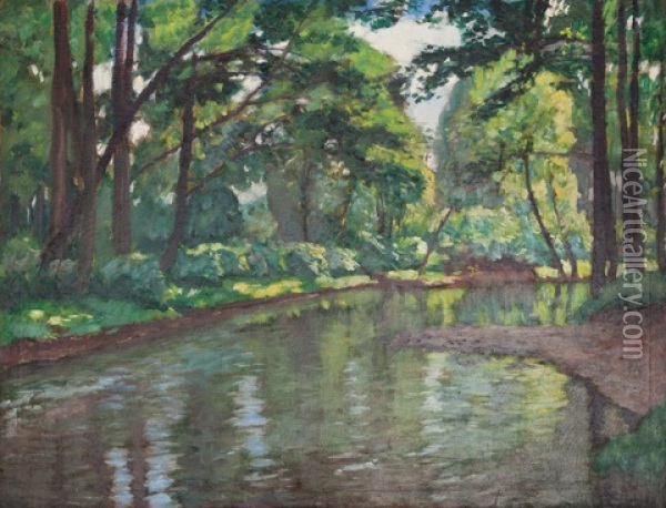 Forest Nook With The River Oil Painting - Antonin Hudecek