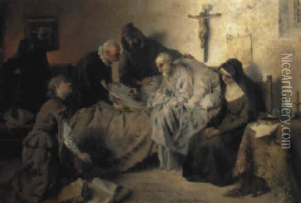 El Testamento De Cervantes Oil Painting - Eduardo Cano