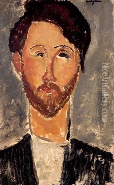 Portrait De Leopold Zborowski Oil Painting - Amedeo Modigliani
