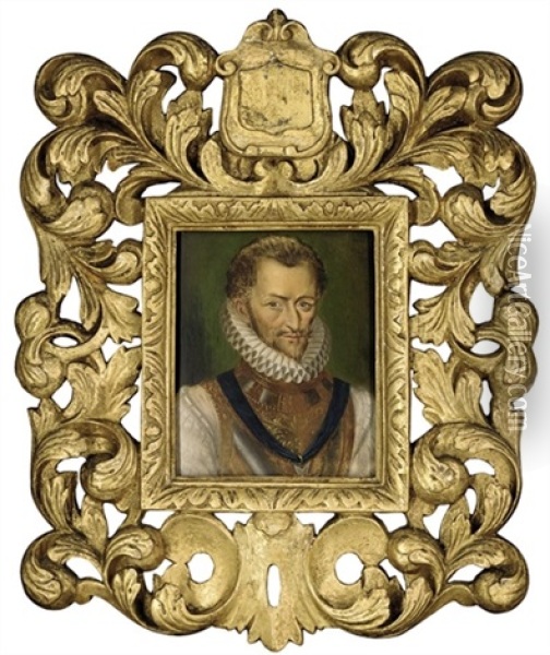 Portrait Of A Gentleman, Henri De Lorraine, Duc De Guise, Called Le Balafre ), In Armor Oil Painting - Francois Clouet