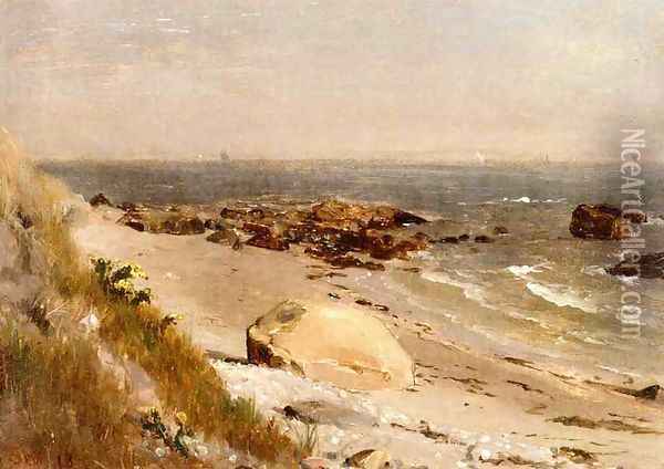Beach Scene, Narragansett Bay Oil Painting - Thomas Worthington Whittredge