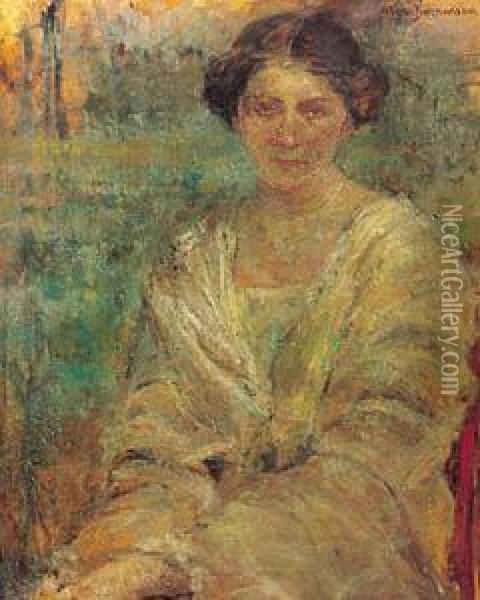 Portret Kobiety, Okolo 1920 Oil Painting - Olga Boznanska