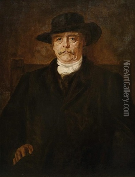 Otto Furst Bismarck Oil Painting - Franz Seraph von Lenbach