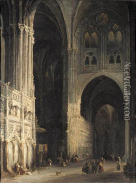 Catedral De Toledo (cathedral Of Toledo) Oil Painting - Genaro Perez Villaamil