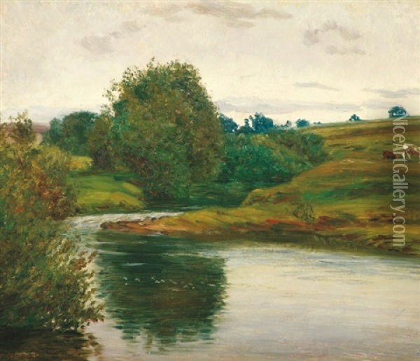 On Upper Chrudimka Oil Painting - Frantisek Kavan