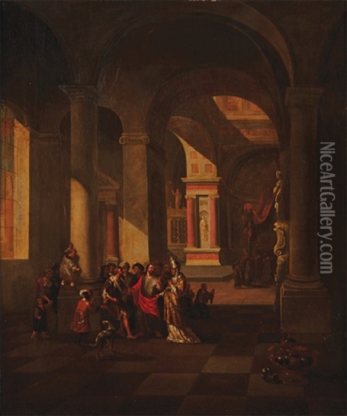 Church Interior Oil Painting - Gerard de Lairesse