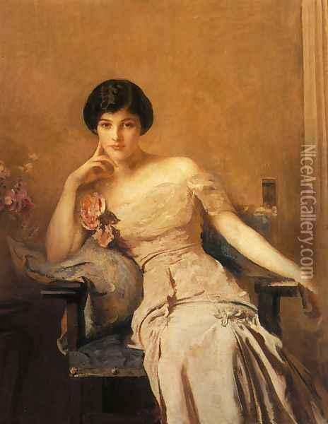 Mrs. John Lawrence Oil Painting - Edmund Charles Tarbell