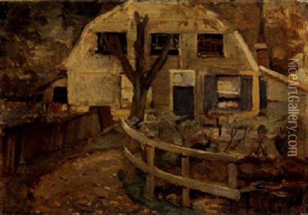 Cottage Oil Painting - Piet Mondrian