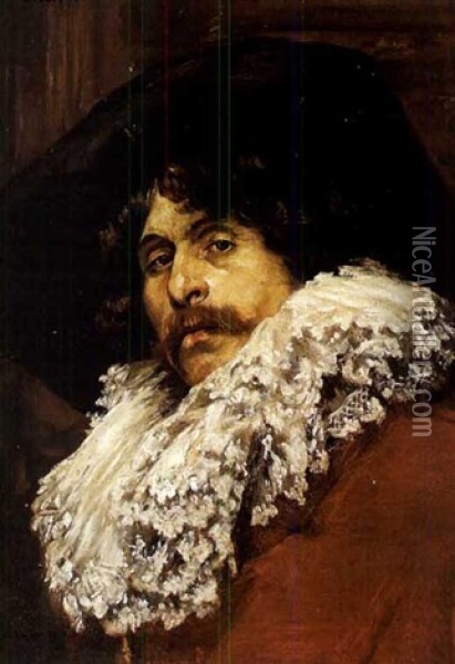 Portrat Eines Mannes Im Kostum Des 17. Jahrhunderts Oil Painting - Ferdinand Victor Leon Roybet