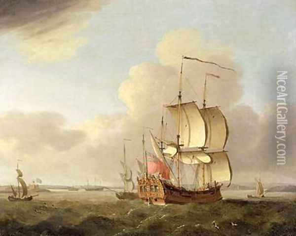 Shipping in the Thames Estuary 1761-66 Oil Painting - Thomas Mellish